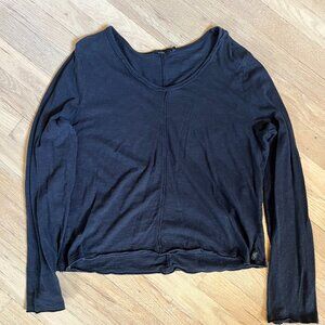 Prana Black Long Sleeve Scoop Neck T Shirt Womens L